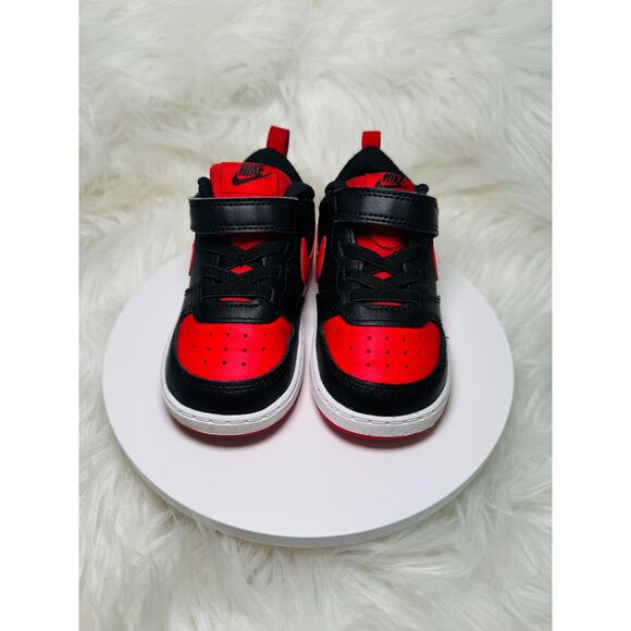 Gently Used $47 NIKE Nike Court Borough Low Recraft Dunks Air Force 7 Black Red - Picture 5 of 6